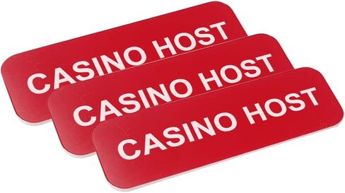 Casino Host 1 x 3 Name Tag/Badge, Red, (3 Pack) in Saudi Arabia