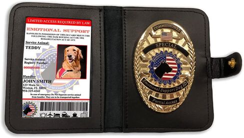 بطاقة تعريف الحيوان المخصصة للدعم العاطفي من XpressID بالإضافة إلى شارة ومحفظة جلدية - يتضمن التسجيل في السجل الوطني للكلاب - رمز الاستجابة السريعة جاهز in Kuwait