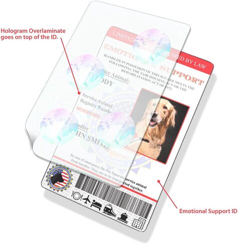 بطاقة تعريف الحيوان المخصصة للدعم العاطفي من XpressID بالإضافة إلى شارة ومحفظة جلدية - يتضمن التسجيل في السجل الوطني للكلاب - رمز الاستجابة السريعة جاهز in Kuwait