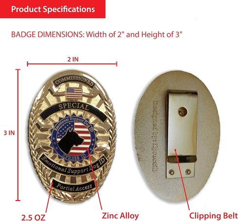 بطاقة تعريف الحيوان المخصصة للدعم العاطفي من XpressID بالإضافة إلى شارة ومحفظة جلدية - يتضمن التسجيل في السجل الوطني للكلاب - رمز الاستجابة السريعة جاهز in Kuwait