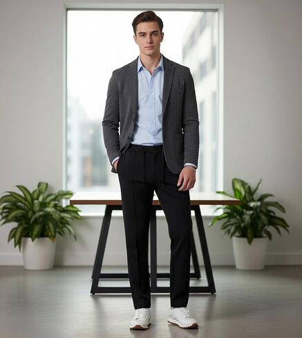 Fioboc Mens Casual Pants Elastic Waist Dress Pants Lightweight Drawstring Sweatpants with Pockets in Saudi Arabia