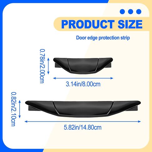 Set of 4 Pieces Universal Car Door Edge Guards Heavy Duty Anti-Collision Strips with Self-Adhesive Door Protector for Cars SUVs Trucks Black in Kuwait