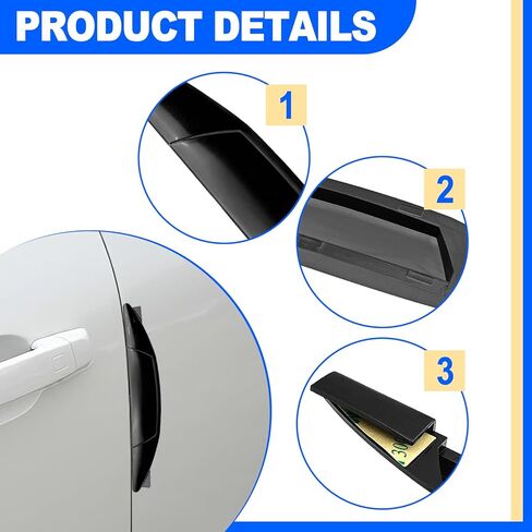 Set of 4 Pieces Universal Car Door Edge Guards Heavy Duty Anti-Collision Strips with Self-Adhesive Door Protector for Cars SUVs Trucks Black in Kuwait