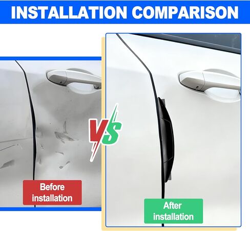 Set of 4 Pieces Universal Car Door Edge Guards Heavy Duty Anti-Collision Strips with Self-Adhesive Door Protector for Cars SUVs Trucks Black in Kuwait