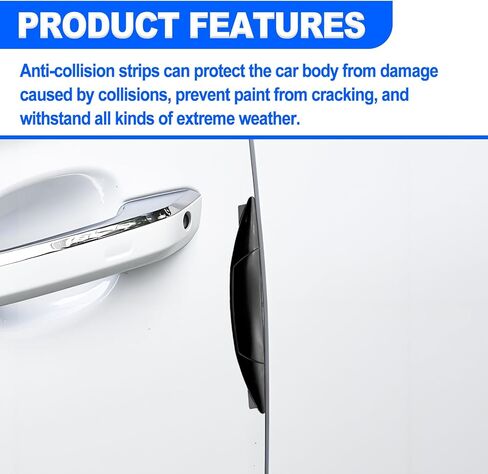 Set of 4 Pieces Universal Car Door Edge Guards Heavy Duty Anti-Collision Strips with Self-Adhesive Door Protector for Cars SUVs Trucks Black in Kuwait