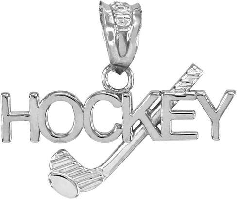 Fine 925 Sterling Silver HOCKEY Winter Sports Charm Pendant in Saudi Arabia