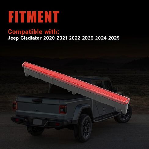 923-297 Center High Mount Third Brake Light Compatible with Jeep Gladiator 2020-2025 Replace# 68338388AB 68338388AC in Kuwait