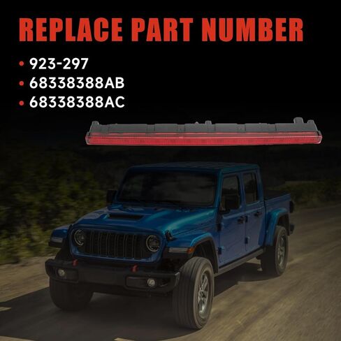 923-297 Center High Mount Third Brake Light Compatible with Jeep Gladiator 2020-2025 Replace# 68338388AB 68338388AC in Kuwait