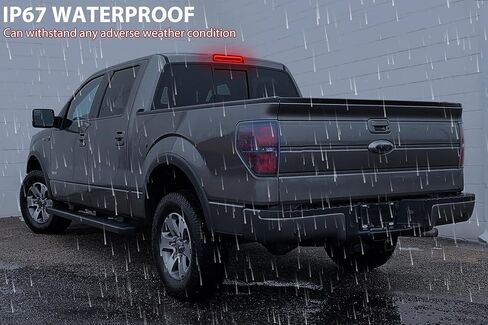 مصباح فرامل LED ثالث لسيارة Ford F150 09-14، مصباح إيقاف خلفي للعدسة المدخنة، مصباح إيقاف عالي الفلاش مع حشوات إسفنجية مانعة للتسرب لملحقات Ford F-150 2009-2014 (التوصيل والتشغيل) in Saudi Arabia