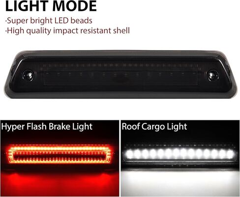 مصباح فرامل LED ثالث لسيارة Ford F150 09-14، مصباح إيقاف خلفي للعدسة المدخنة، مصباح إيقاف عالي الفلاش مع حشوات إسفنجية مانعة للتسرب لملحقات Ford F-150 2009-2014 (التوصيل والتشغيل) in Saudi Arabia