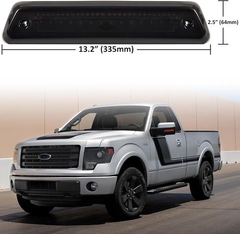 مصباح فرامل LED ثالث لسيارة Ford F150 09-14، مصباح إيقاف خلفي للعدسة المدخنة، مصباح إيقاف عالي الفلاش مع حشوات إسفنجية مانعة للتسرب لملحقات Ford F-150 2009-2014 (التوصيل والتشغيل) in Saudi Arabia