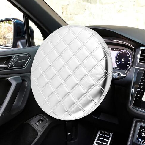 Car Steering Wheel Cover Sun Shade, Steering Wheel Accessories, Aluminum Film Car Wheel Cover Heat Insulation Cooling, Universal Thickened Steering Wheel Sun Block Fit for 15.75" Diameter in Saudi Arabia