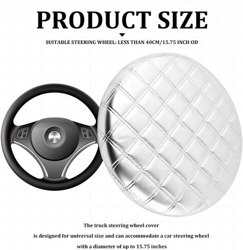 Car Steering Wheel Cover Sun Shade, Steering Wheel Accessories, Aluminum Film Car Wheel Cover Heat Insulation Cooling, Universal Thickened Steering Wheel Sun Block Fit for 15.75" Diameter in Saudi Arabia
