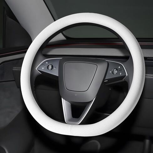 Microfiber Leather Universal 14.5-15 inch Steering Wheel Cover,Easy to Install Non-Slip Breathable Steering Wheel Protector Black in Saudi Arabia