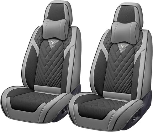 أغطية مقاعد الشاحنة لسيارة Ford Transit-250 2015-2026، غطاء مقعد رياضي مقاوم للماء من جلد نابا الفاخر، سهل التركيب، أغطية مقاعد السيارات القياسية بمقعدين (أسود) in Kuwait