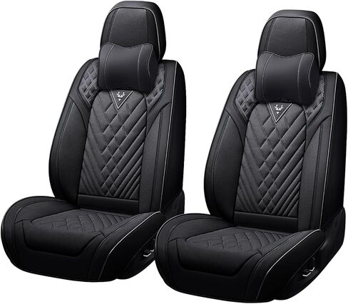 أغطية مقاعد الشاحنة لسيارة Ford Transit-250 2015-2026، غطاء مقعد رياضي مقاوم للماء من جلد نابا الفاخر، سهل التركيب، أغطية مقاعد السيارات القياسية بمقعدين (أسود) in Kuwait