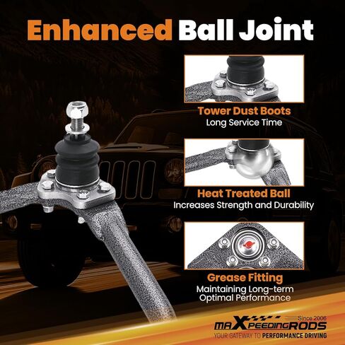 maxpeedingrods لأذرع التحكم العلوية الأمامية للرفع 1-4 بوصة لسيارة جيب ليبرتي 2002-2007، أذرع التحكم في التعليق القابلة للتعديل in Saudi Arabia