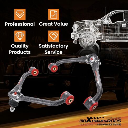 maxpeedingrods لأذرع التحكم العلوية الأمامية للرفع 1-4 بوصة لسيارة جيب ليبرتي 2002-2007، أذرع التحكم في التعليق القابلة للتعديل in Saudi Arabia