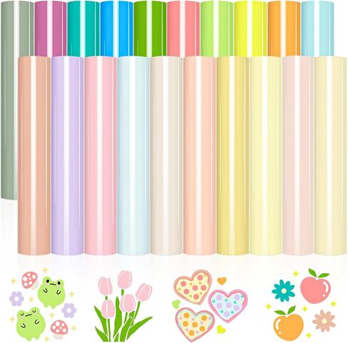 VINYL FROG 6 Sheets Boho Heat Transfer Vinyl Bundle 12"x10" Neutral Tone HTV Vinyl Pack 6 Assorted Pastel Color Iron on Vinyl Easy to Weed Heat Press Vinyl for DIY T-Shirts in Kuwait