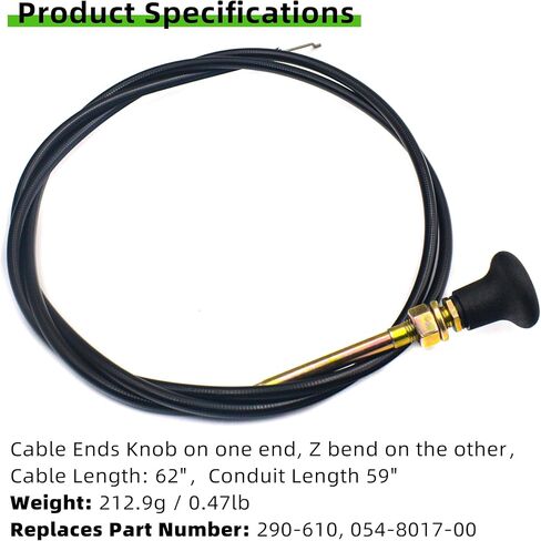290-610 Choke Cable Replacement for Bad Boy MZ Magnum/CZT/CZT Elite, Compatible with Maverick Zero-Turn Mowers, Replaces OEM# 054-8017-00 in Saudi Arabia