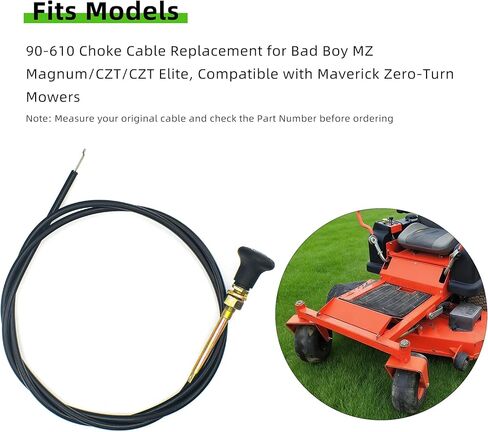 290-610 Choke Cable Replacement for Bad Boy MZ Magnum/CZT/CZT Elite, Compatible with Maverick Zero-Turn Mowers, Replaces OEM# 054-8017-00 in Saudi Arabia