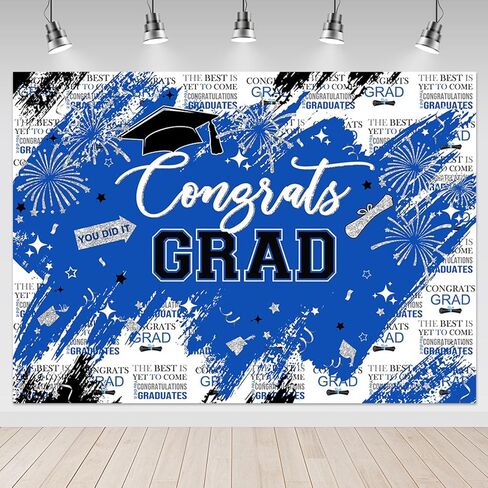 Mocsicka Graduation Backdrop Congrats Grad Red Graduate Party Decorations Background Class of 2024 Photography Backdrops (Red, 8x6ft) in Kuwait