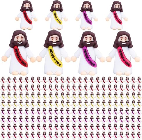 100PCS Bulk Mini Jesus Figurines - Tiny Little Small Religious Toys, Easter Egg Stuffers Fillers & Gifts - Bright Colors in Saudi Arabia