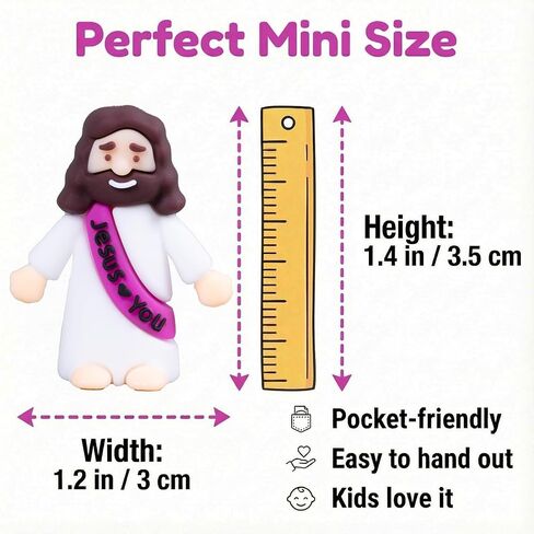 100PCS Bulk Mini Jesus Figurines - Tiny Little Small Religious Toys, Easter Egg Stuffers Fillers & Gifts - Bright Colors in Saudi Arabia