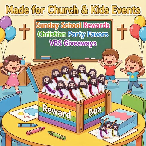 100PCS Bulk Mini Jesus Figurines - Tiny Little Small Religious Toys, Easter Egg Stuffers Fillers & Gifts - Bright Colors in Saudi Arabia