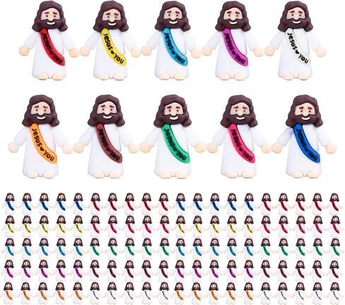 100PCS Bulk Mini Jesus Figurines - Tiny Little Small Religious Toys, Easter Egg Stuffers Fillers & Gifts - Bright Colors in Saudi Arabia