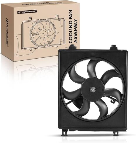 A-Premium Right A/C Condenser Fan Assembly Compatible with Select Kia Models - Spectra 2004-2009, Spectra5 2005-2009, 2.0L - Replace# 977352F000, 977372D500 in Saudi Arabia