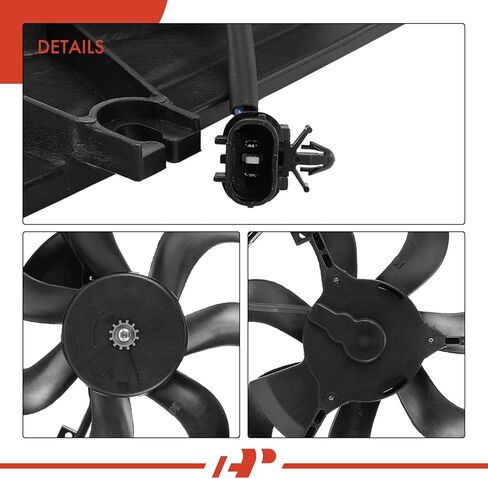 A-Premium Right A/C Condenser Fan Assembly Compatible with Select Kia Models - Spectra 2004-2009, Spectra5 2005-2009, 2.0L - Replace# 977352F000, 977372D500 in Saudi Arabia