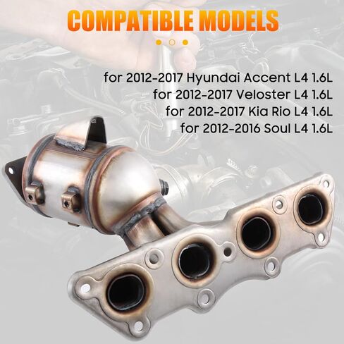 Catalytic Converter with Gasket Kit Compatible for 2012-2017 Hyundai Accent Veloster Kia Rio Soul L4 1.6L, Replace 674-891 285102BEF1, Direct-fit (EPA Compliant) in Kuwait