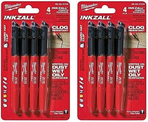 Milwaukee 48-22-3104 Inkzall Point Marker, Fine, Black, 4-Pack in Saudi Arabia