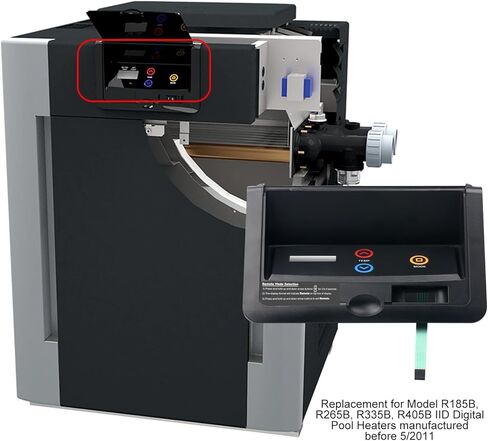 إطار تحكم 009491F مع غشاء مفتاح متوافق مع لوحة التحكم في سخان حمام السباحة Raypak، بديل للطراز R185B، R265B، R335B، R405B ID سخانات حمام السباحة الرقمية - أسود in Kuwait