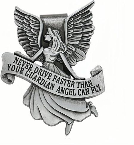 Guardian Angel Sun Visor Clip St. Christopher Medal for Car Bless Travel Safely Visor Clip for Travel Safety and Protection in Saudi Arabia