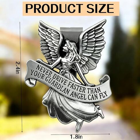 Guardian Angel Sun Visor Clip St. Christopher Medal for Car Bless Travel Safely Visor Clip for Travel Safety and Protection in Saudi Arabia