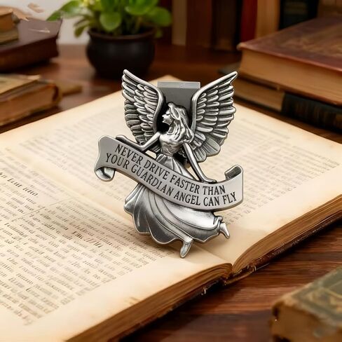 Guardian Angel Sun Visor Clip St. Christopher Medal for Car Bless Travel Safely Visor Clip for Travel Safety and Protection in Saudi Arabia