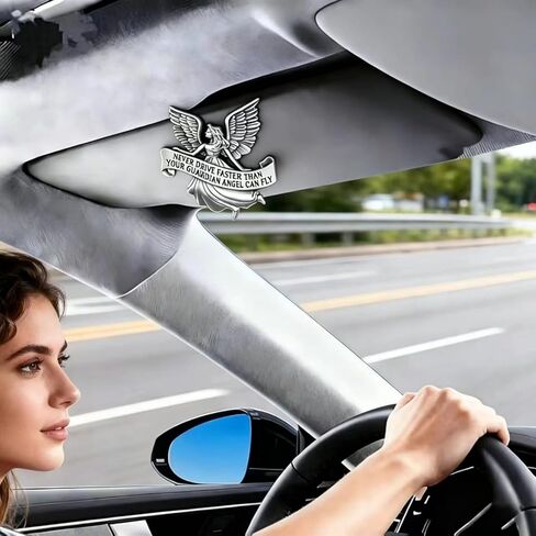 Guardian Angel Sun Visor Clip St. Christopher Medal for Car Bless Travel Safely Visor Clip for Travel Safety and Protection in Saudi Arabia