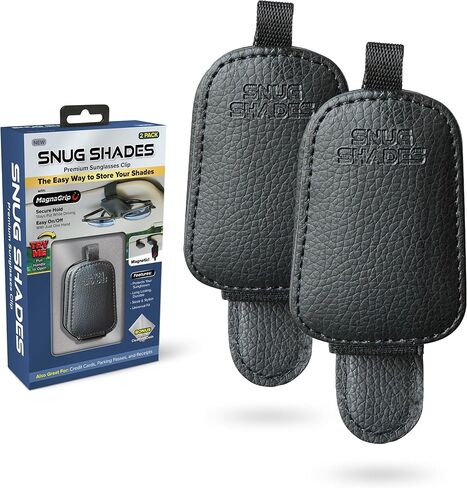 @HomePrep Snug Shades 2-Pack Premium حامل النظارات الشمسية لواقي السيارة | تقنية المشبك المغناطيسي MagnaGrip | تخزين تلقائي آمن وخالي من الخدوش للنظارات والظلال ونظارات القراءة in Saudi Arabia