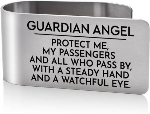 Guardian Angel Protect Me My Passengers and All Who Pass by Car Visor Clips, Guardian Angel Visor Clips for Cars, Christian Car Charm Accessories for Drivers Family Friend, New Driver Gifts in Kuwait