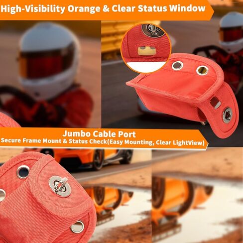 حقيبة تثبيت مستجيبة - حافظة نايلون برتقالية مقاومة للماء مع نافذة حالة لسيارة السباق والكارت، مثالية للمتسابقين المحترفين والهواة، حقيبة تثبيت على الأجهزة العالمية in Kuwait