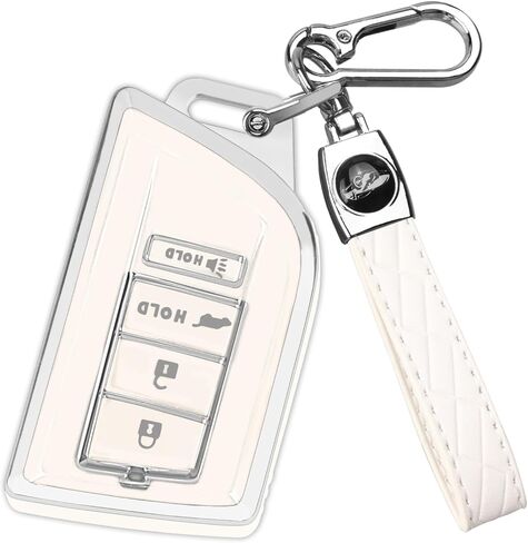 for Acura Key Fob Cover Compatible with 2022 2023 2024 2025 MDX RDX 4 Button Remote Smart Key Shell (Silver/Black) in Saudi Arabia