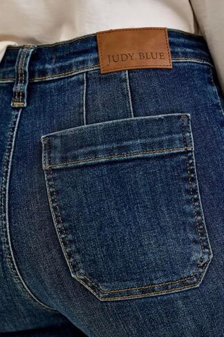 Judy Blue High Rise Wide Leg Cropped Utility Jeans- Ivory Gem in Saudi Arabia