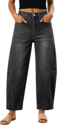 Dokotoo Casual Jeans for Women Loose Baggy Wide Leg Jeans Woman High Waisted Stretchy Denim Pants with Pockets in Saudi Arabia
