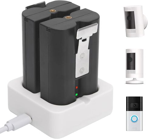 4-Pack 6040mAh Replacement Battery with Charger Station Compatible with Ring-Video Doorbell 2/3/3plus/4, Stick Up Cam (2nd & 3rd Gen) and Spotlight Cam, Rechargeable V4 Battery for Ring Camera 3.65V in Kuwait