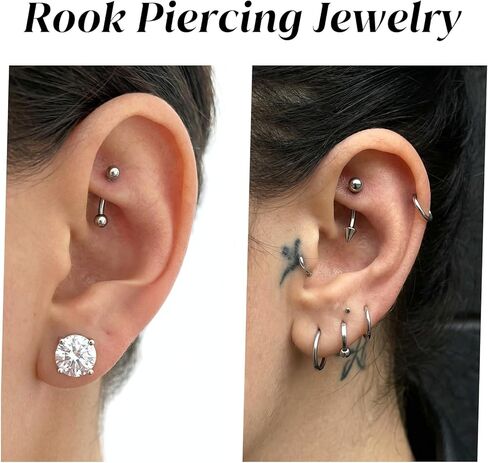 16 Pcs Eyebrow Piercing Jewelry - Curved Barbell Eyebrow Piercing - 16G 6mm 8mm 10mm 12mm Body Jewelry For Women And Men in Saudi Arabia