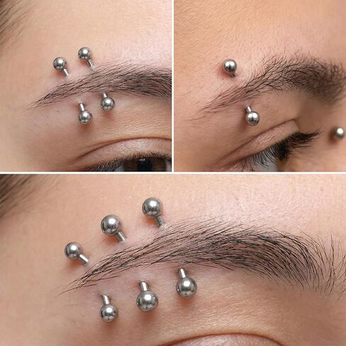 16 Pcs Eyebrow Piercing Jewelry - Curved Barbell Eyebrow Piercing - 16G 6mm 8mm 10mm 12mm Body Jewelry For Women And Men in Saudi Arabia