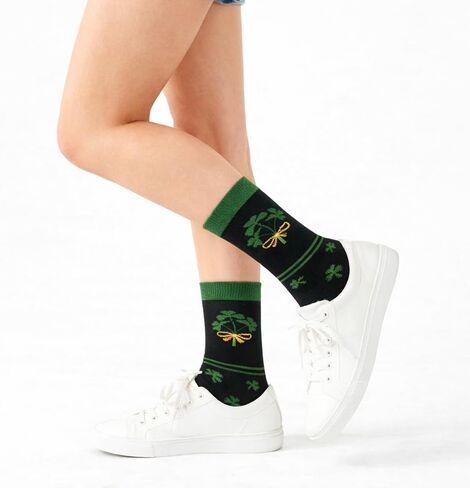 Winterlace St Patrick's Day Socks, 12 Pairs Womens, Novelty Lucky Charm Shamrock Ireland Green in Saudi Arabia