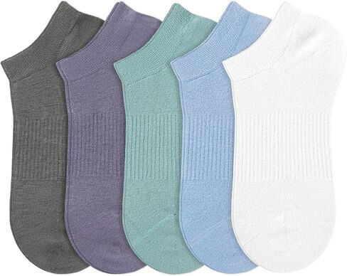Ultra Thin Ankle Socks for Women, 5 Pairs Bamboo Rayon Low Cut Breathable Seamless Lightweight Pastal Colors Soft Socks in Saudi Arabia